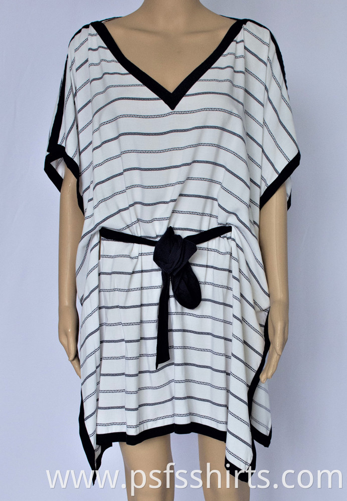 Women Striped Belted Dress